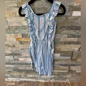 Bcbg giirls Blue and White Striped romper